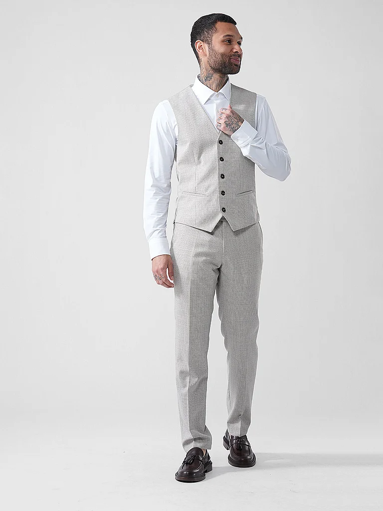 CG - CLUB OF GENTS Anzugweste PLUM beige | 50